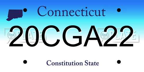 20CGA22 Connecticut License Plate
