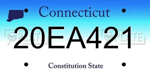 20EA421 Connecticut License Plate