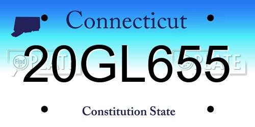 20GL655 Connecticut License Plate