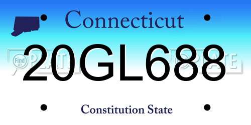 20GL688 Connecticut License Plate