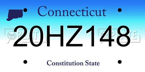 20HZ148 Connecticut License Plate