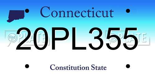 20PL355 Connecticut License Plate