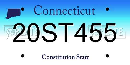 20ST455 Connecticut License Plate