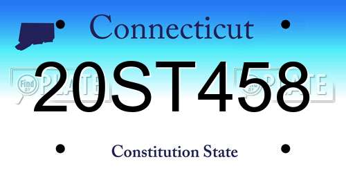 20ST458 Connecticut License Plate