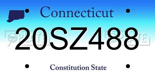 20SZ488 Connecticut License Plate
