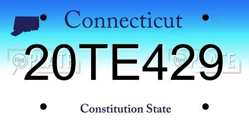 20TE429 Connecticut License Plate