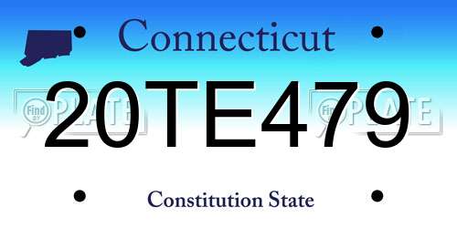 20TE479 Connecticut License Plate