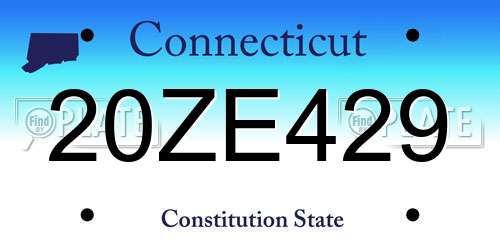 20ZE429 Connecticut License Plate