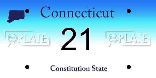 21 Connecticut License Plate