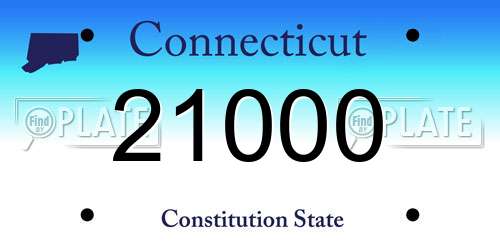 21000 Connecticut License Plate