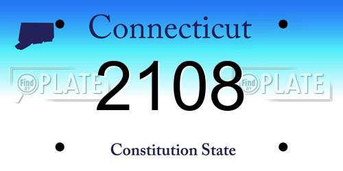 2108 Connecticut License Plate