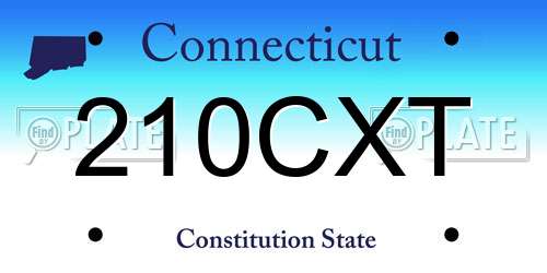 210CXT Connecticut License Plate