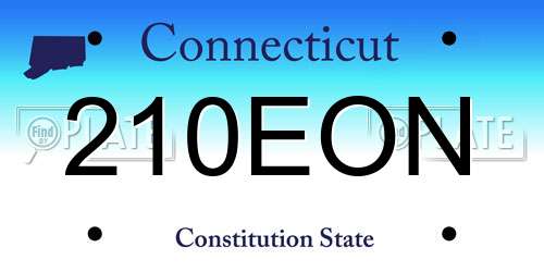 210EON Connecticut License Plate