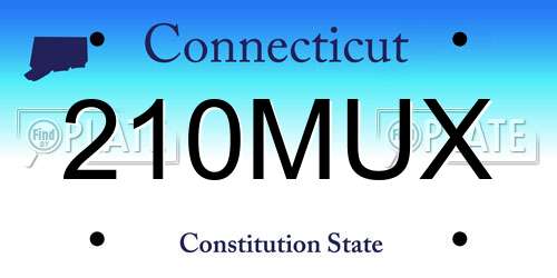 210MUX Connecticut License Plate