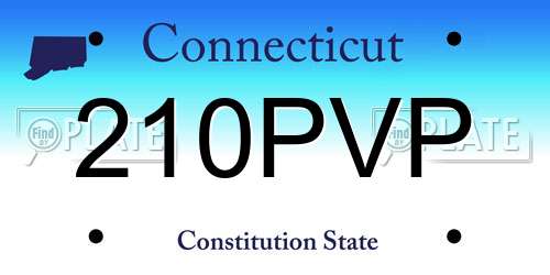 210PVP Connecticut License Plate