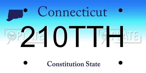210TTH Connecticut License Plate