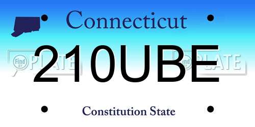 210UBE Connecticut License Plate