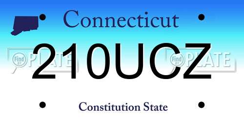 210UCZ Connecticut License Plate