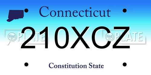 210XCZ Connecticut License Plate