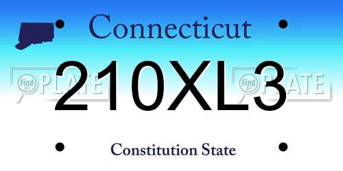 210XL3 Connecticut License Plate