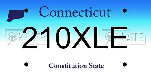 210XLE Connecticut License Plate