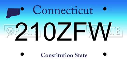210ZFW Connecticut License Plate