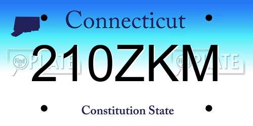 210ZKM Connecticut License Plate