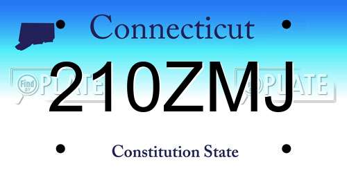 210ZMJ Connecticut License Plate