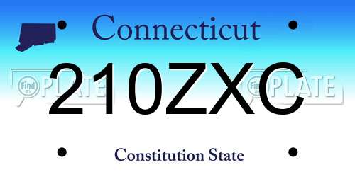 210ZXC Connecticut License Plate