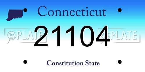 21104 Connecticut License Plate