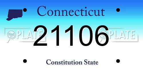 21106 Connecticut License Plate