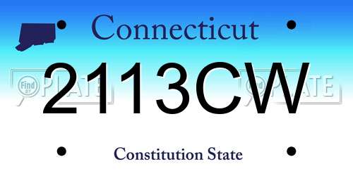 2113CW Connecticut License Plate