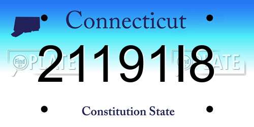 21191I8 Connecticut License Plate