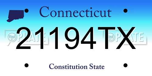 21194TX Connecticut License Plate