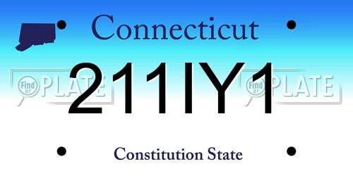 211IY1 Connecticut License Plate