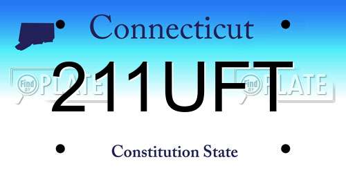 211UFT Connecticut License Plate