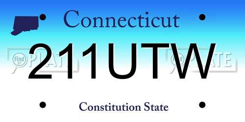 211UTW Connecticut License Plate
