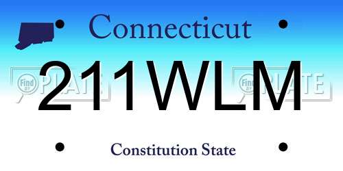 211WLM Connecticut License Plate