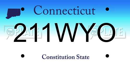 211WYO Connecticut License Plate