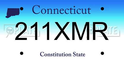 211XMR Connecticut License Plate