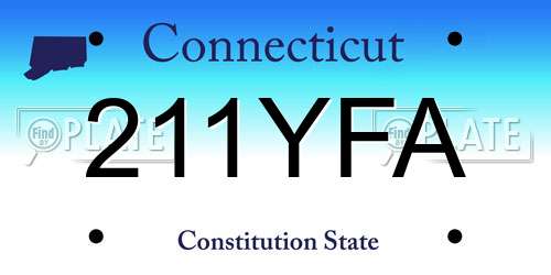 211YFA Connecticut License Plate