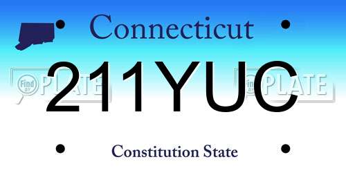 211YUC Connecticut License Plate