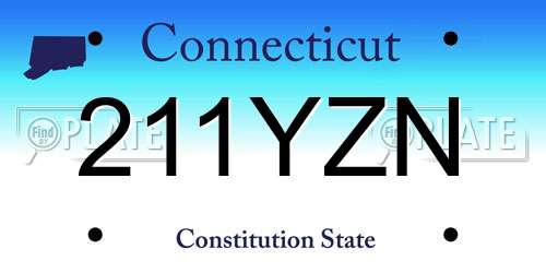 211YZN Connecticut License Plate
