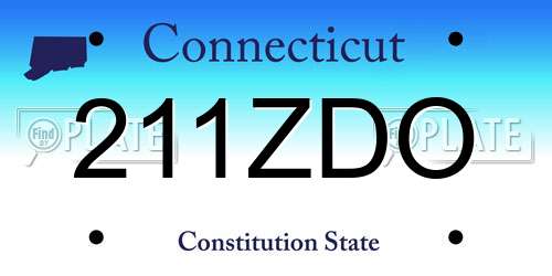 211ZDO Connecticut License Plate
