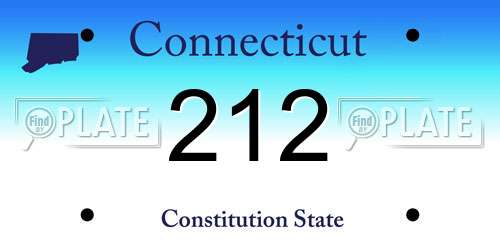 212 Connecticut License Plate