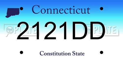 2121DD Connecticut License Plate