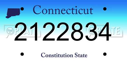 2122834 Connecticut License Plate