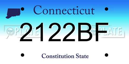 2122BF Connecticut License Plate