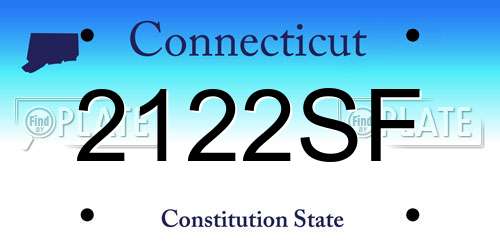 2122SF Connecticut License Plate