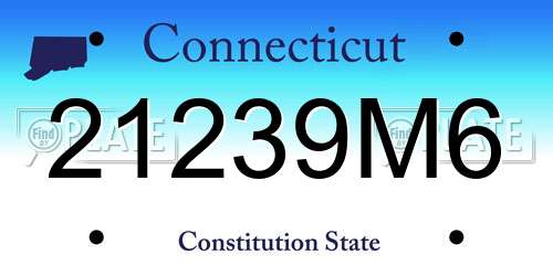 21239M6 Connecticut License Plate